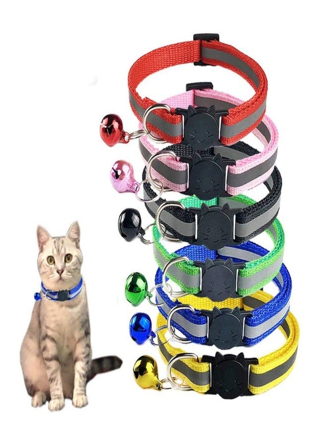 Pet Guard Nylon Reflective Cats Collar with Bell - Black - Image 2
